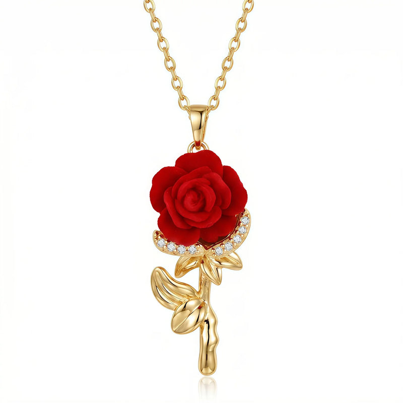 Eternal Rose Pendant Necklace — Gold-Tone Keepsake Gift