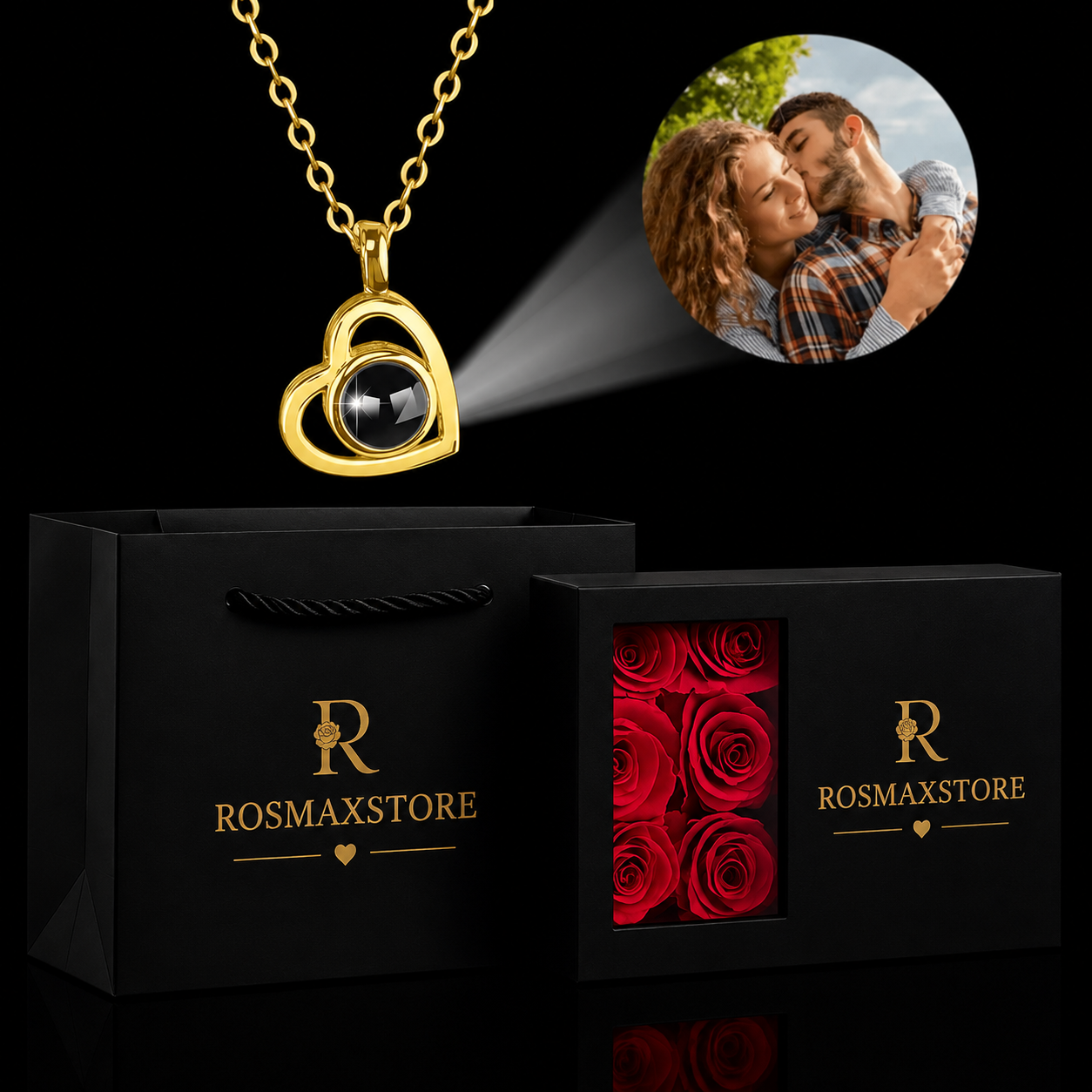 Picture Heart Necklace Gift Set