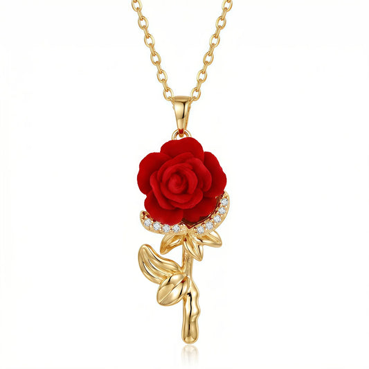 Eternal Rose Pendant Necklace — Gold-Tone Keepsake Gift